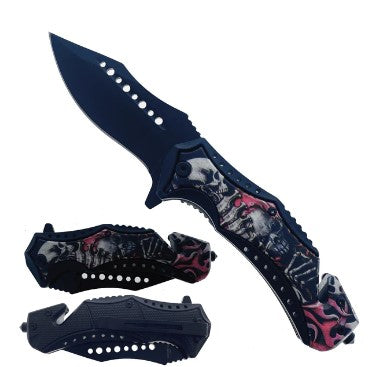 Handle ABS Inlaid Skeleton Assist-Open Folding Knife