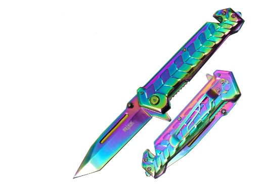 Rtek Rainbow Heavy Metal Tactical Tanto Folding Knife
